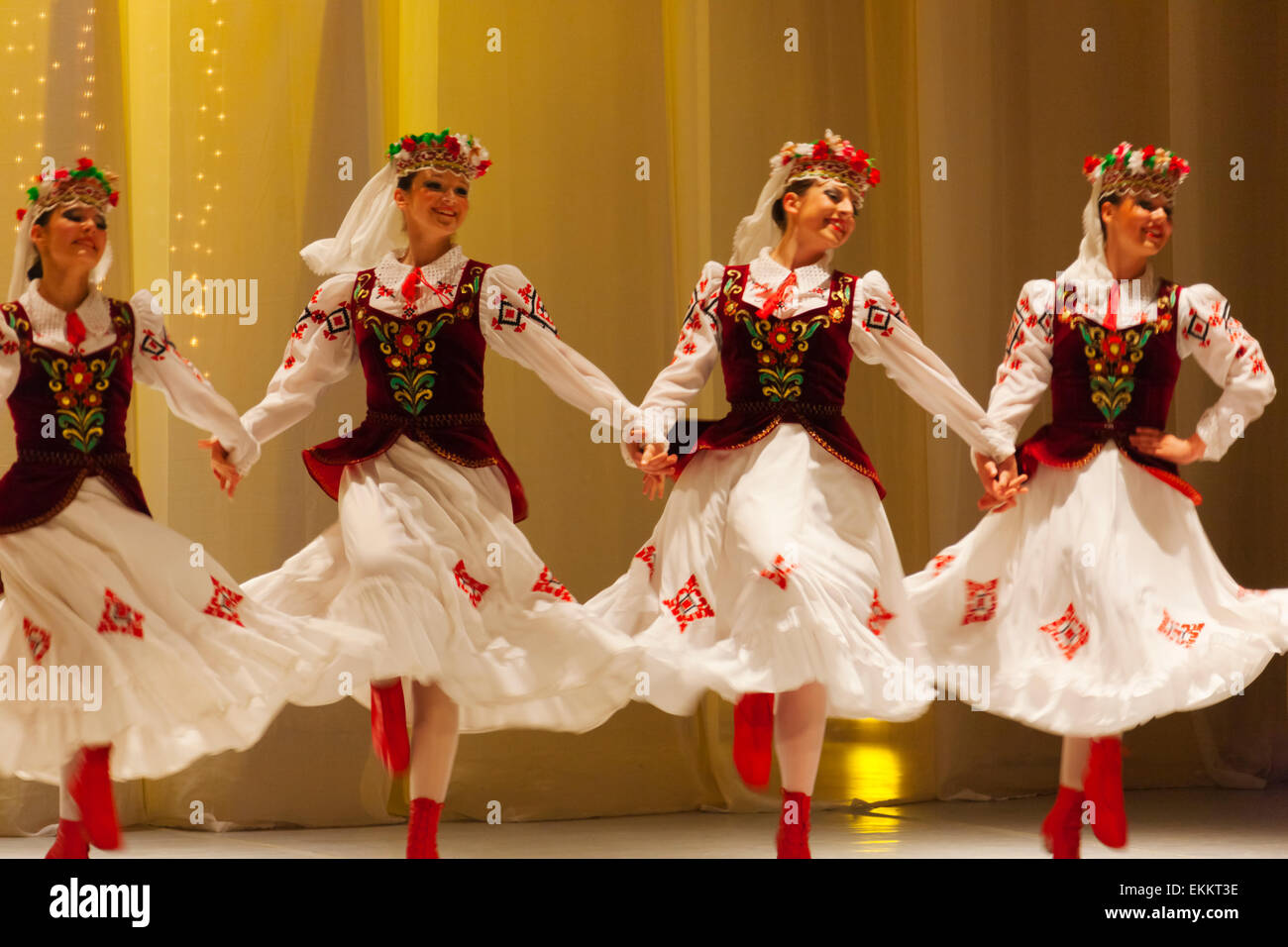 Spectacle de danse folklorique, Minsk, Bélarus Banque D'Images