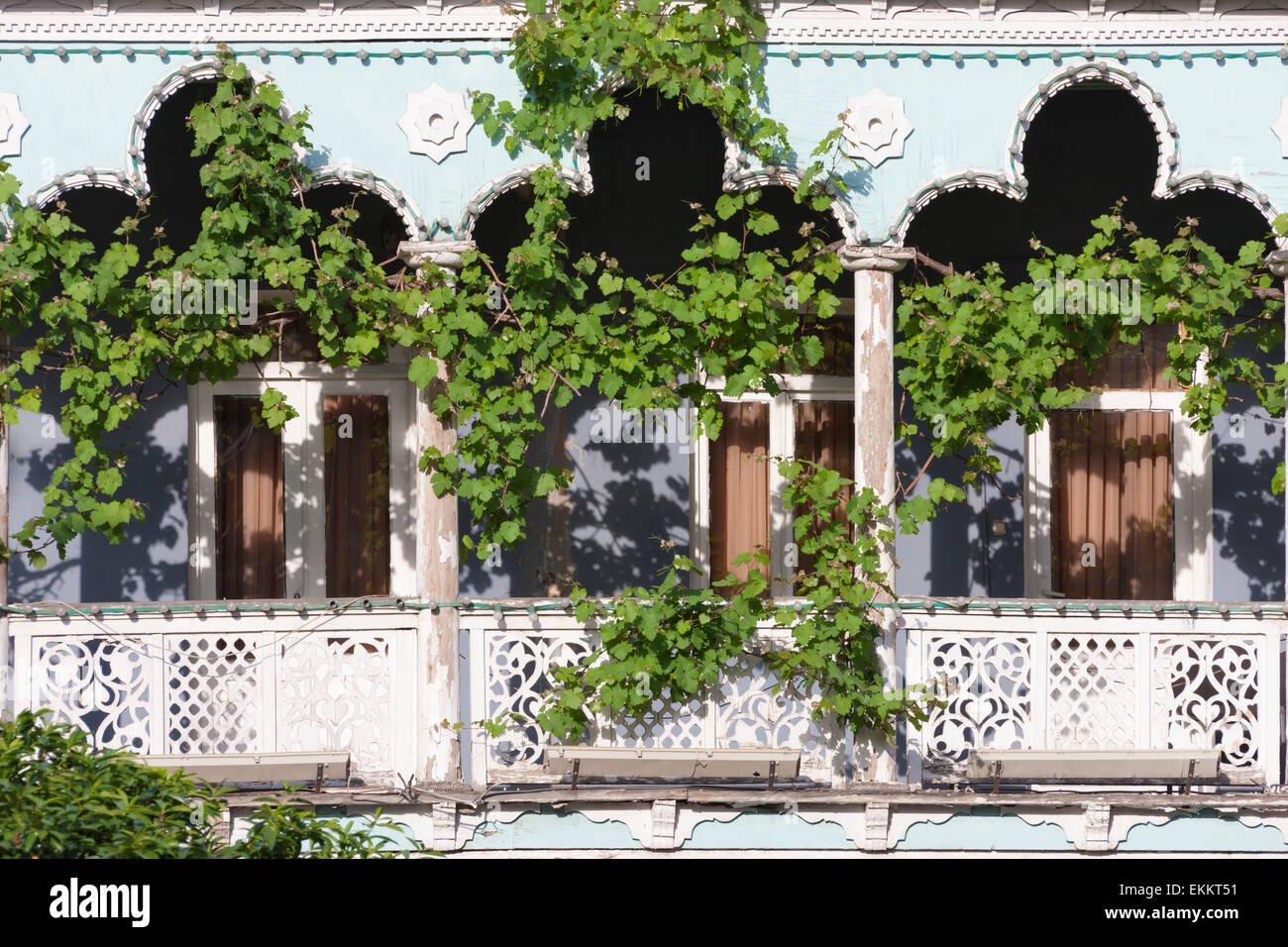 Maison ancienne, Tbilissi, Géorgie Banque D'Images