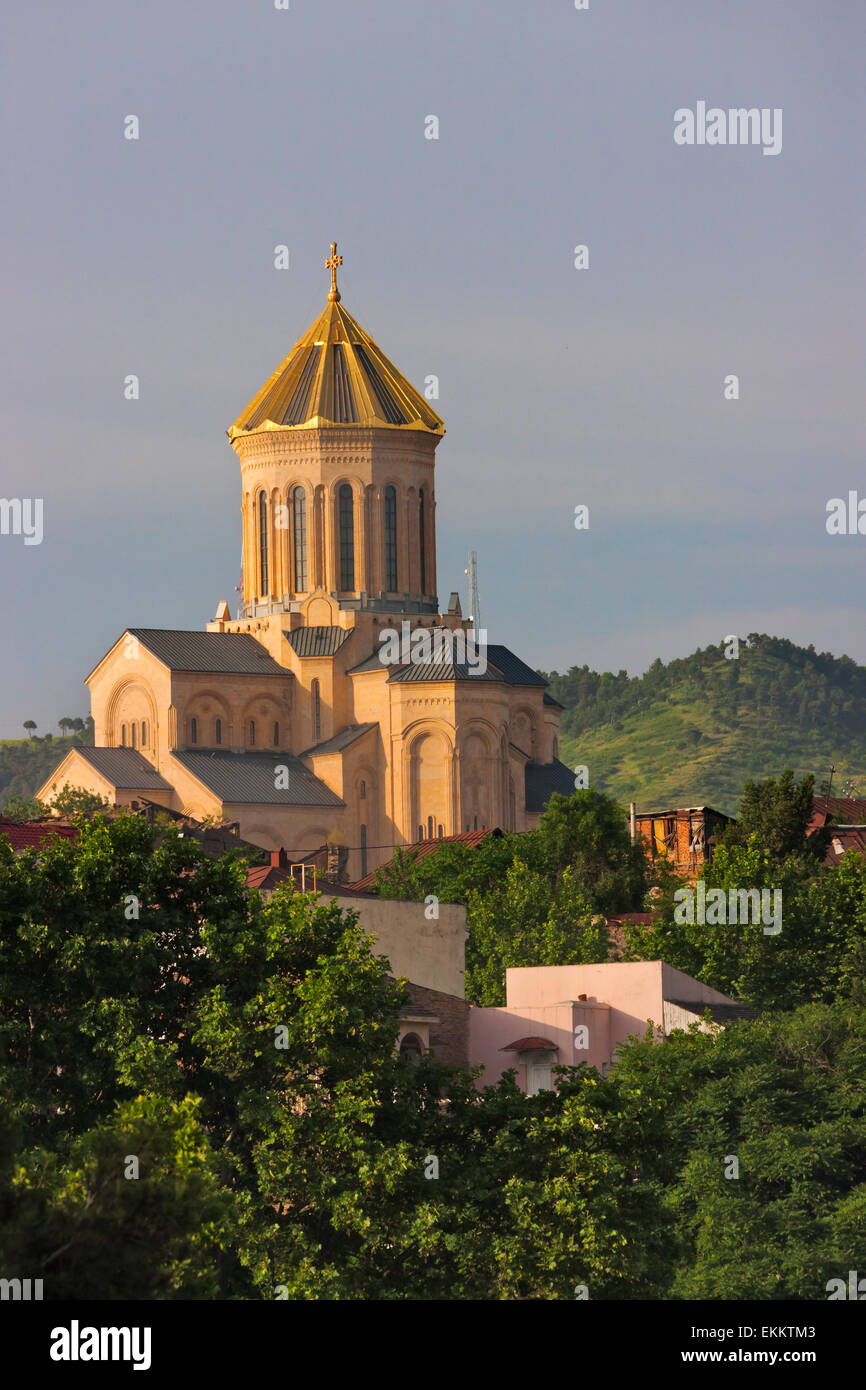 La Cathédrale Holy Trinity de Tbilissi, également connu sous le nom de Sameba, Tbilissi, Géorgie Banque D'Images