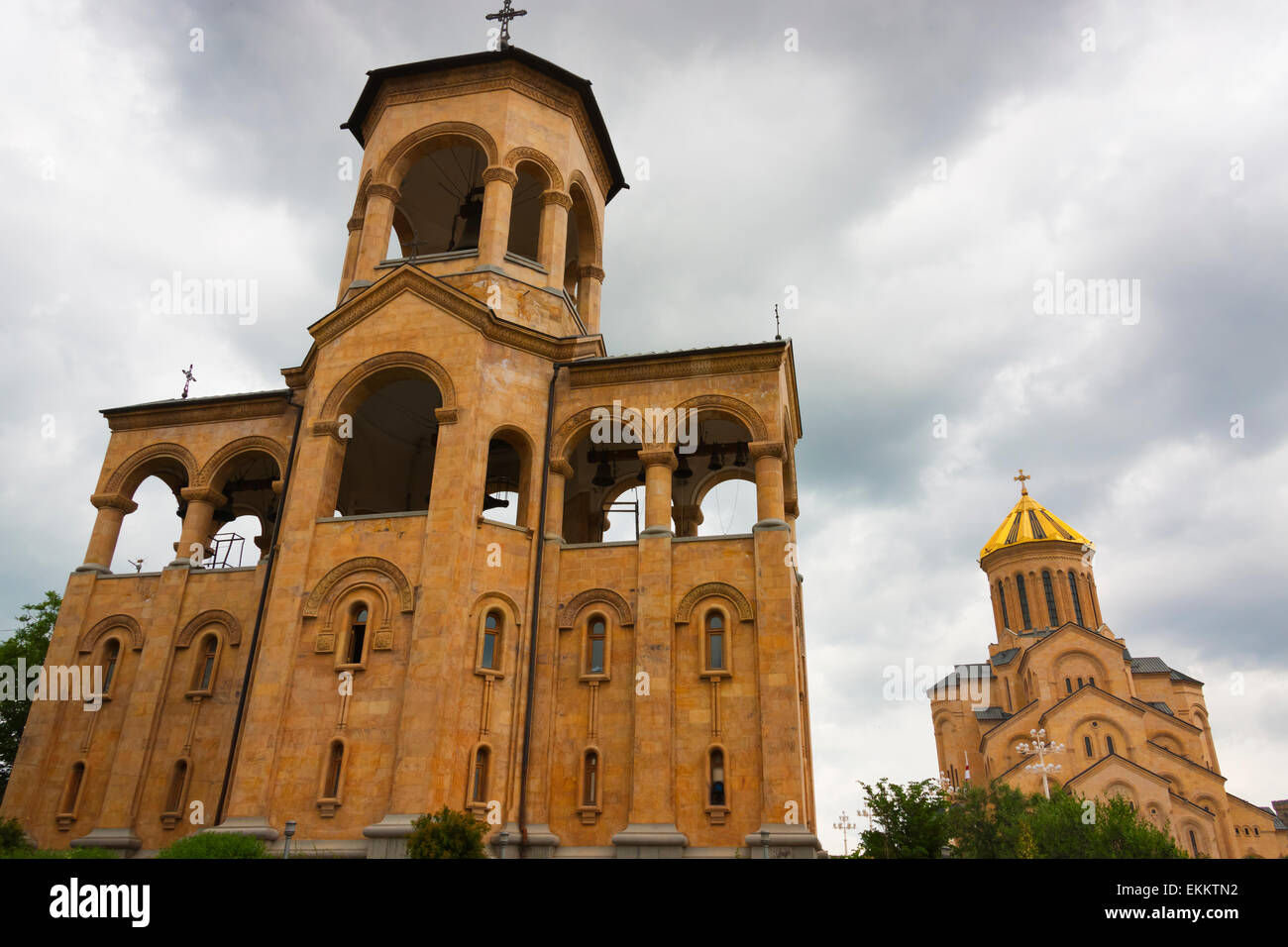 La Cathédrale Holy Trinity de Tbilissi, également connu sous le nom de Sameba, Tbilissi, Géorgie Banque D'Images