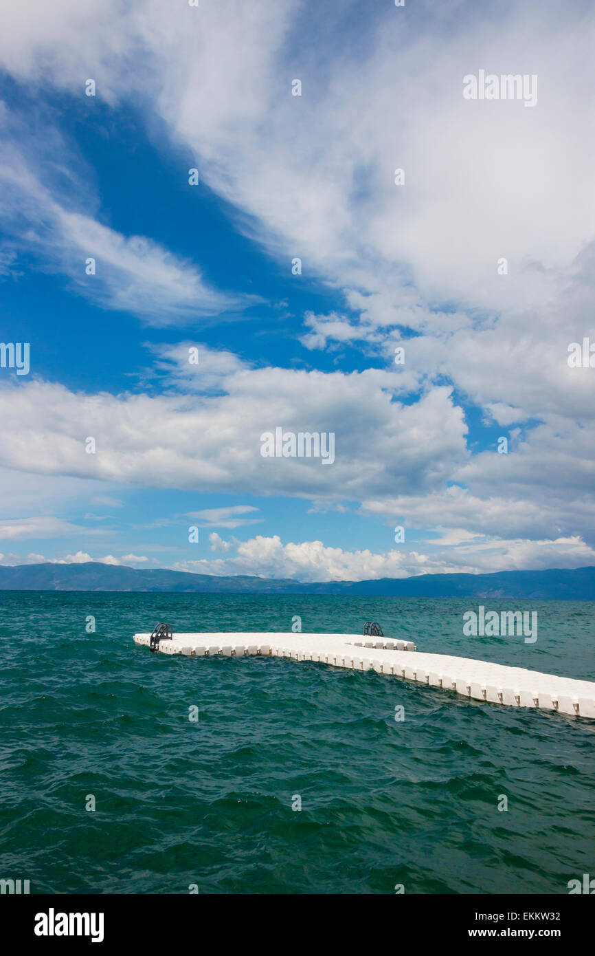 Le lac Ohrid, UNESCO World Heritage site, République de Macédoine Banque D'Images