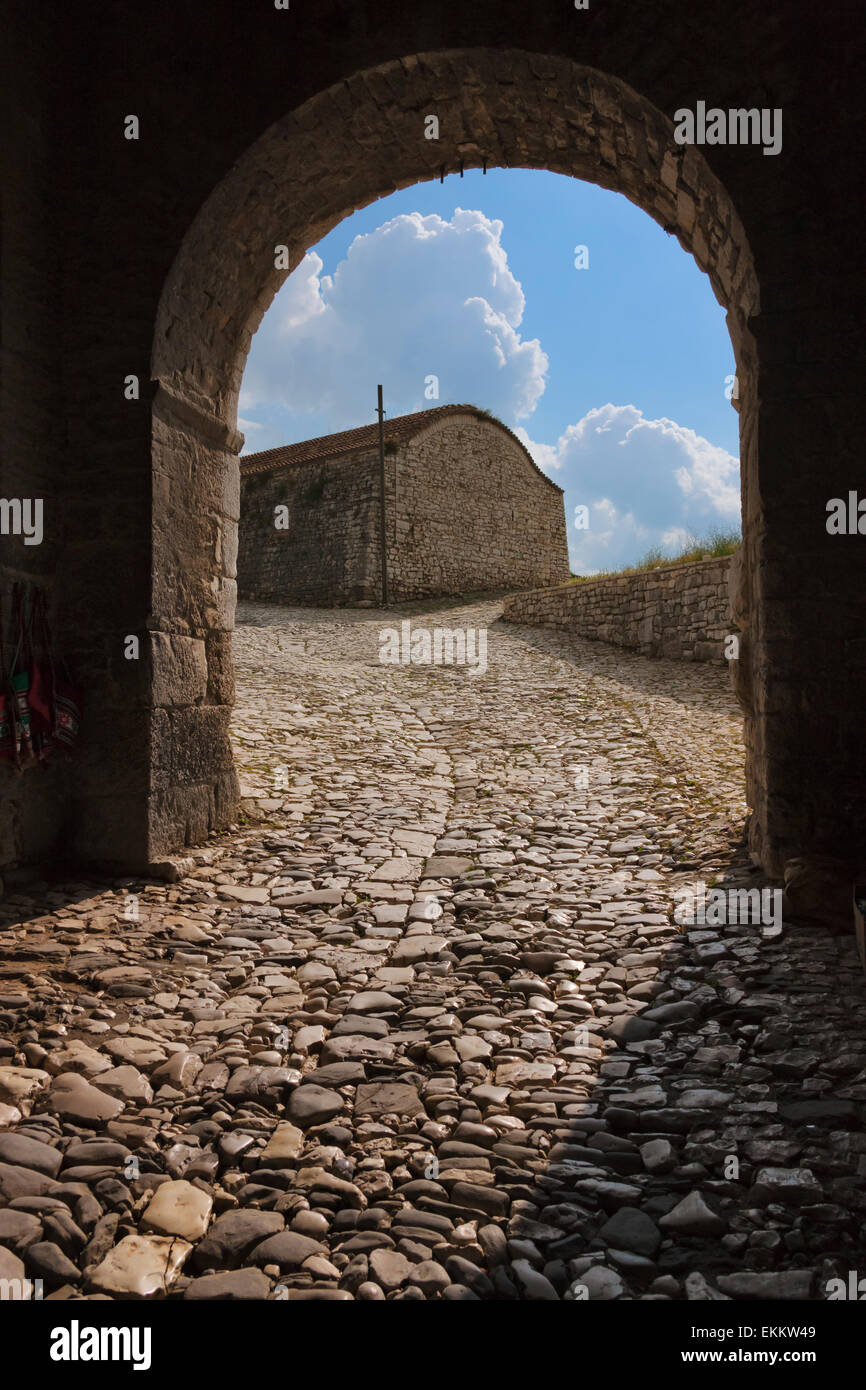 La citadelle et le château de Berat (site du patrimoine mondial de l'UNESCO), de l'Albanie Banque D'Images