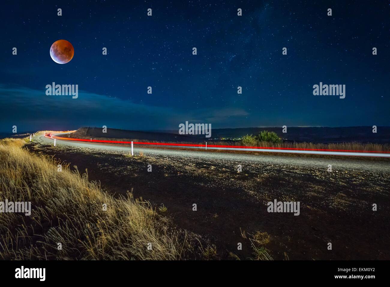 Éclipse de lune - L'Australie, 2015 Banque D'Images