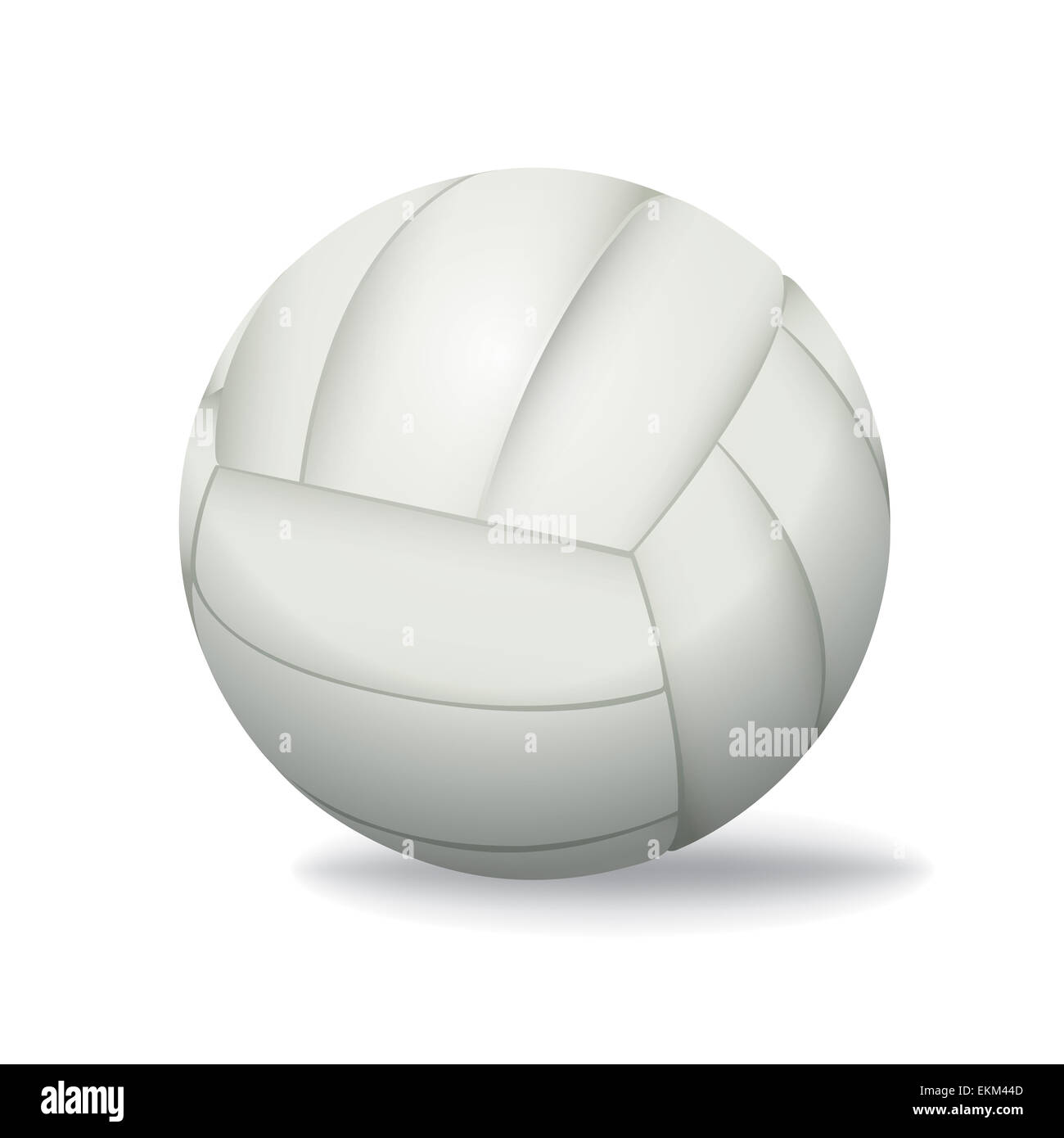 Une vision réaliste de volley-ball blanc isolé sur fond blanc illustration. Banque D'Images