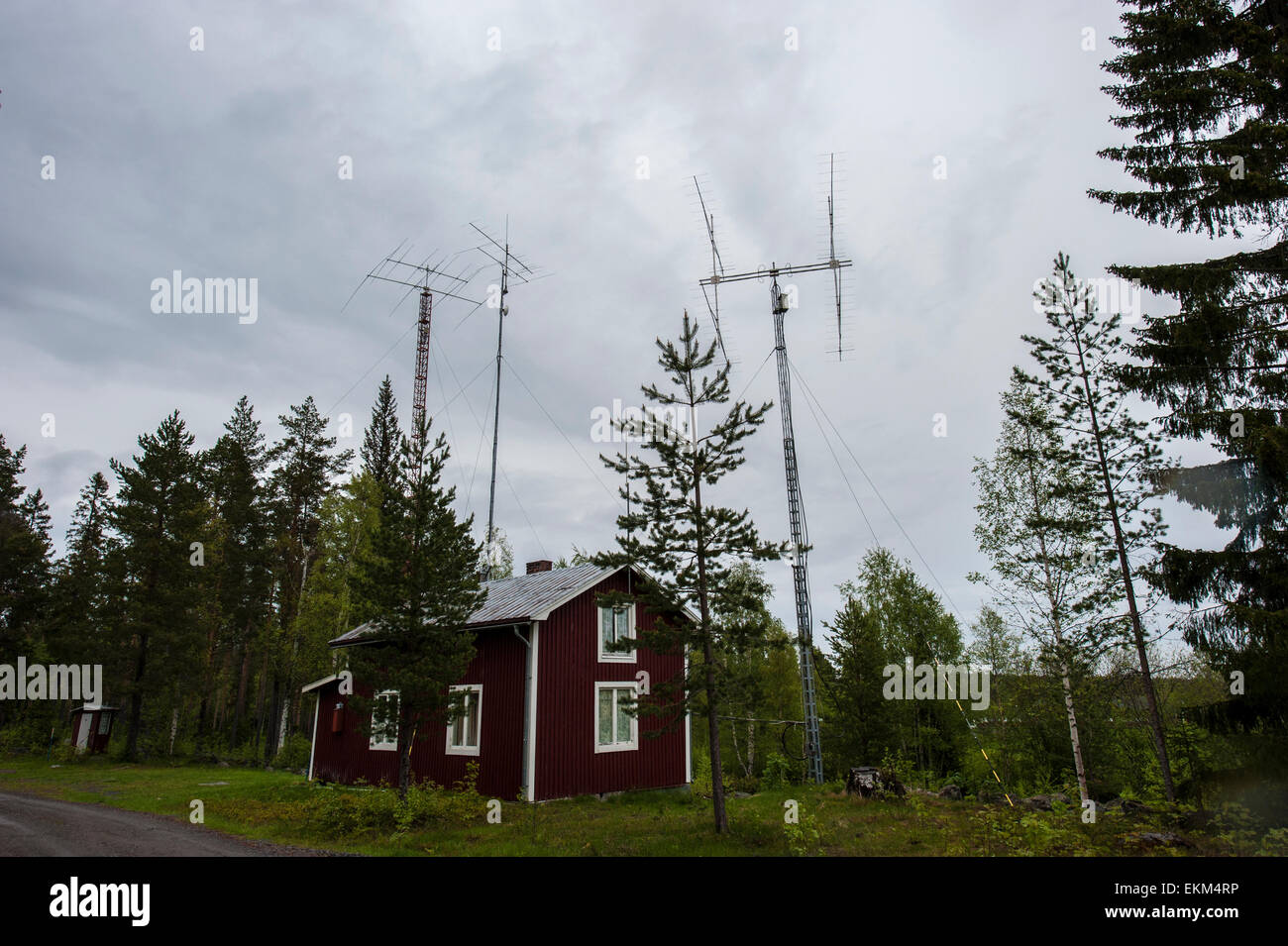 La station de radio amateur à Skellefteå, ouest de Bothnie, le nord de la Suède Banque D'Images