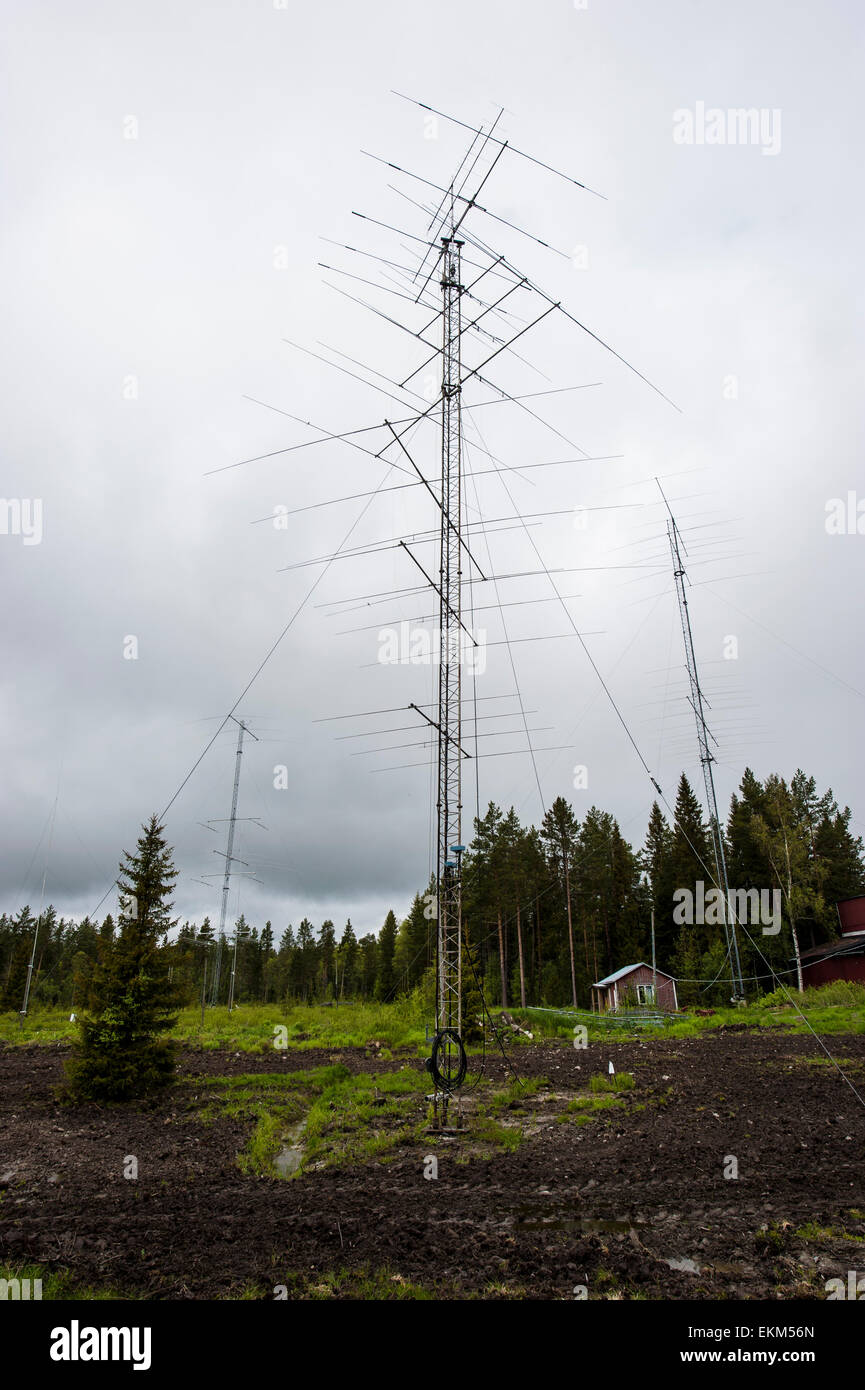 L'installation de radioamateur en Oskarshamn, ouest de Bothnie, le nord de la Suède Banque D'Images