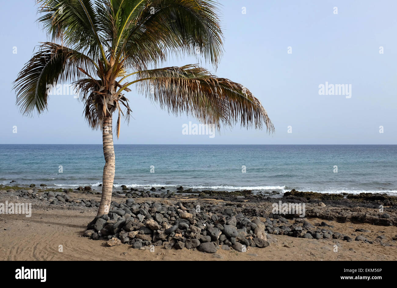 La plage de Puerto Del Carmen Lanzarote Banque D'Images