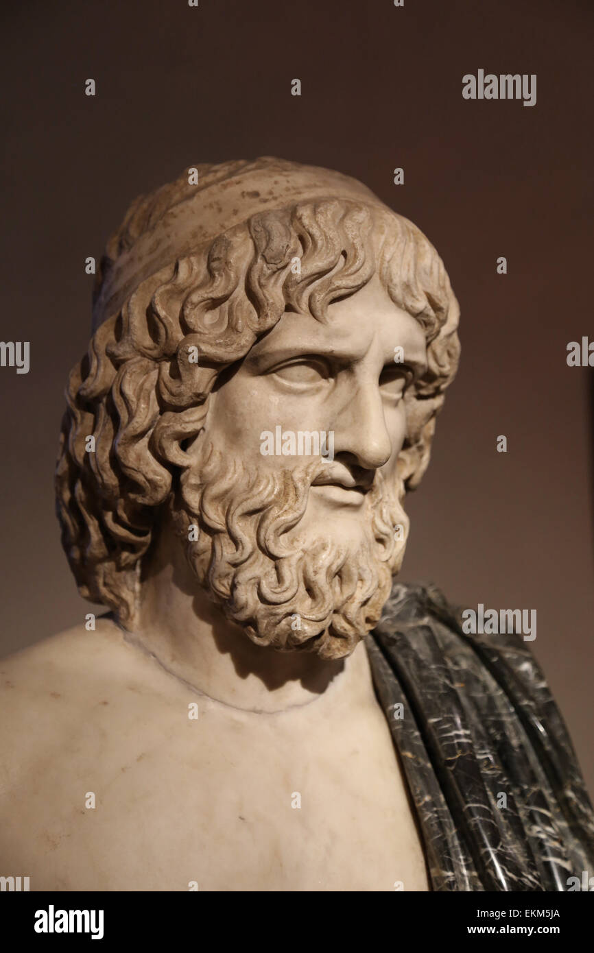 Buste de Pluton (Hadès grec). Dieu des Enfers. Copie romaine. Musée National Romain. Palazzo Altemps. Rome. L'Italie. Banque D'Images