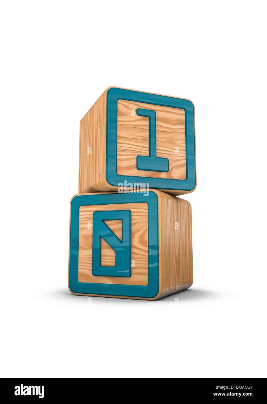 3D render of toy blocks avec un binaire et zéro Banque D'Images