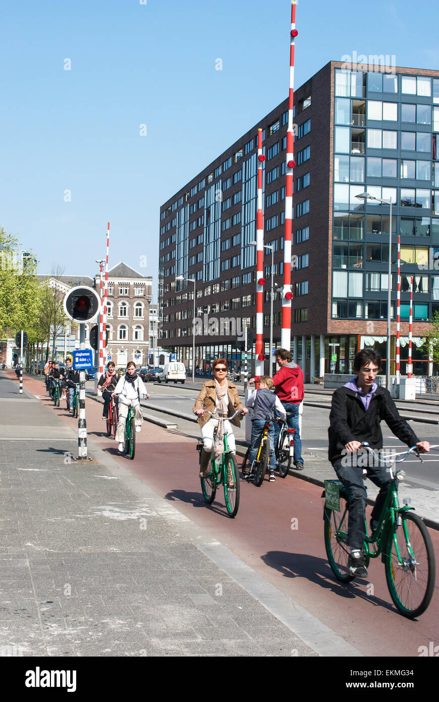 Un vélo tour group à Rotterdam, Pays-Bas. Banque D'Images