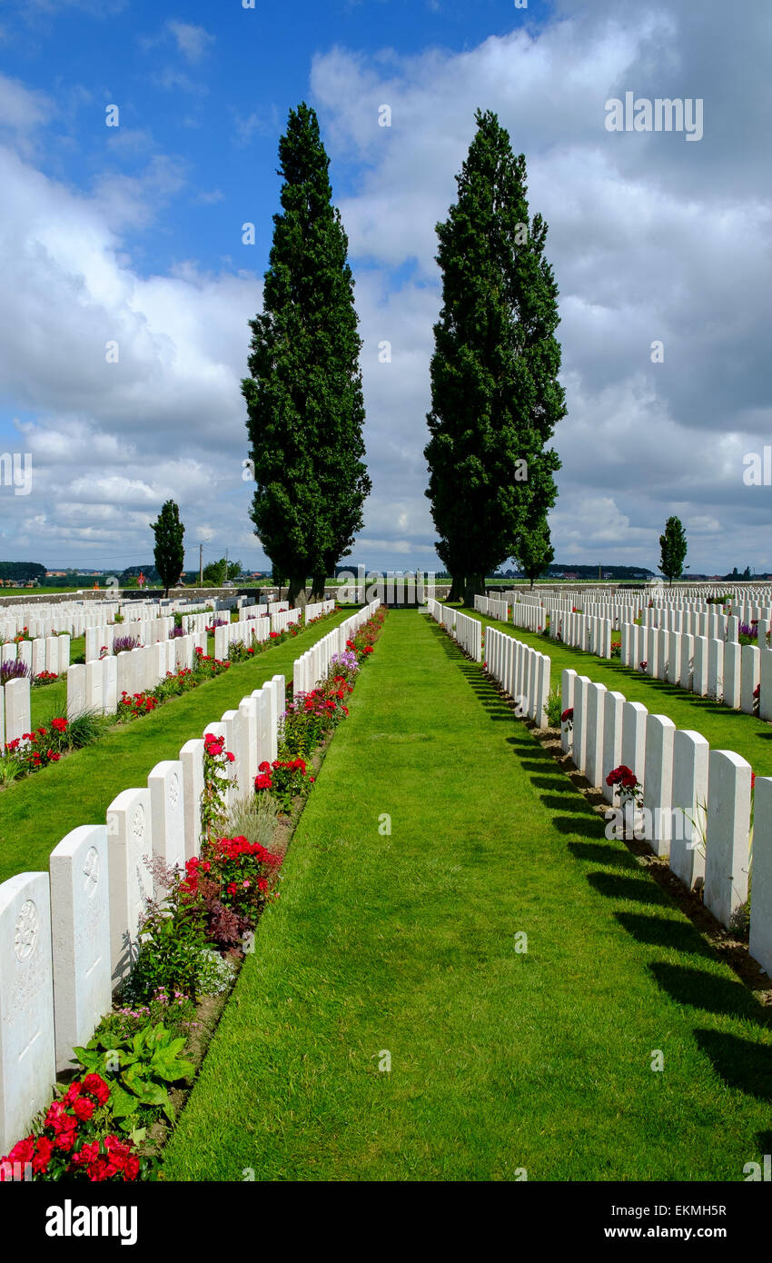 Ww1 guerre mondiale cimetière cimetière memorial belgique Banque D'Images