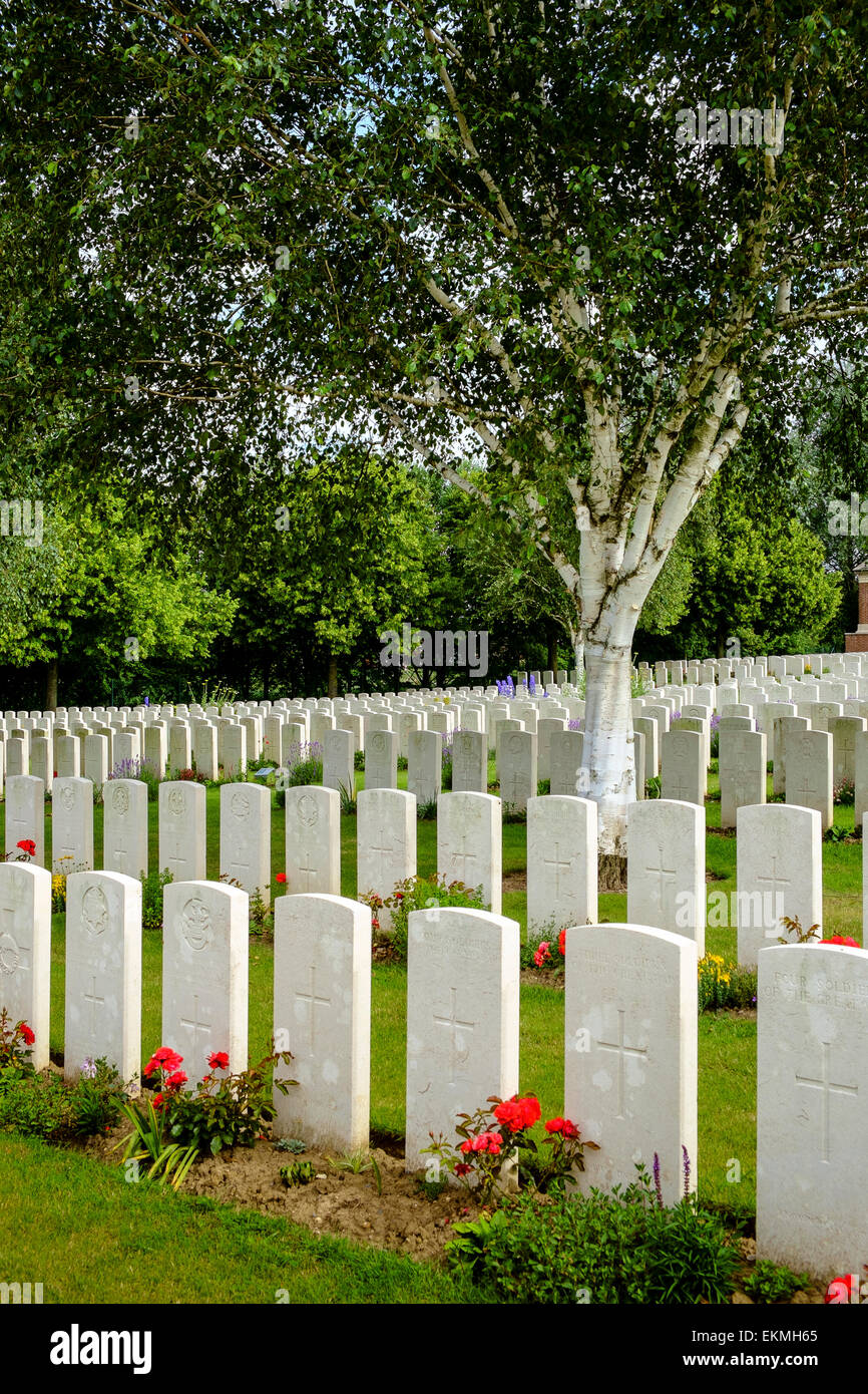 Ww1 guerre mondiale cimetière cimetière memorial belgique Banque D'Images