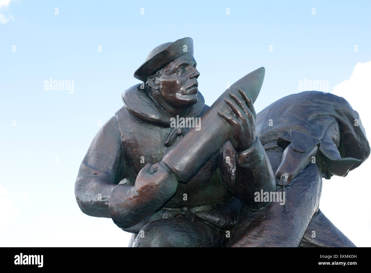 Monument de la Marine américaine face à la mer à Utah Beach en Normandie, France. Banque D'Images