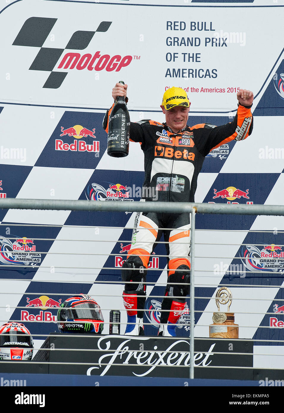 12 avril 2015 : Sam Lowes # 22 avec Accélérer Racing remporte le Moto2 au Red Bull Grand Prix of the Americas. Austin, Texas. Banque D'Images