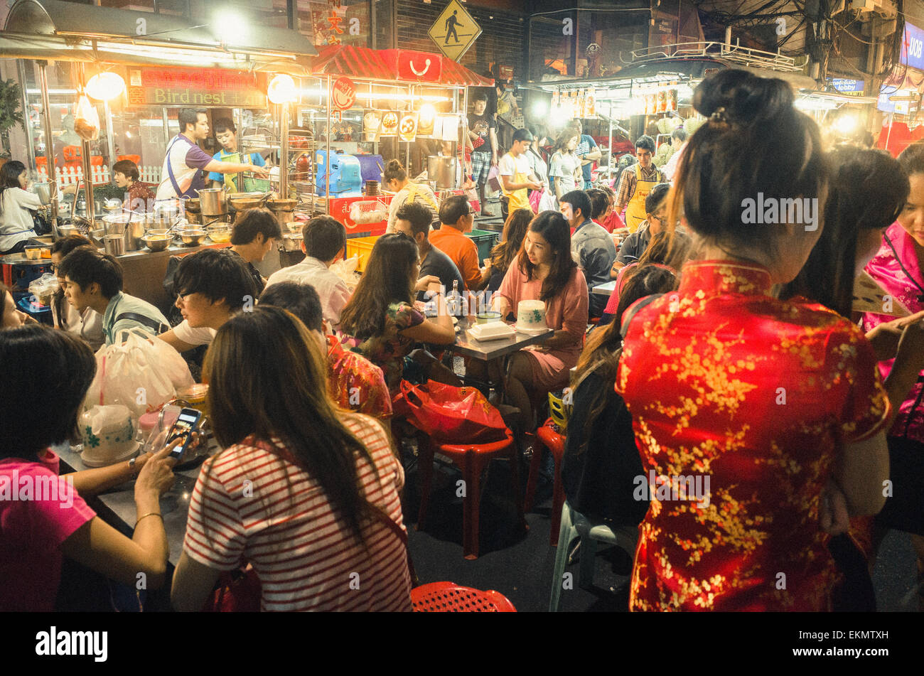 Scènes de Yaowarat road pendant le nouvel an chinois, le quartier chinois de Bangkok. Banque D'Images