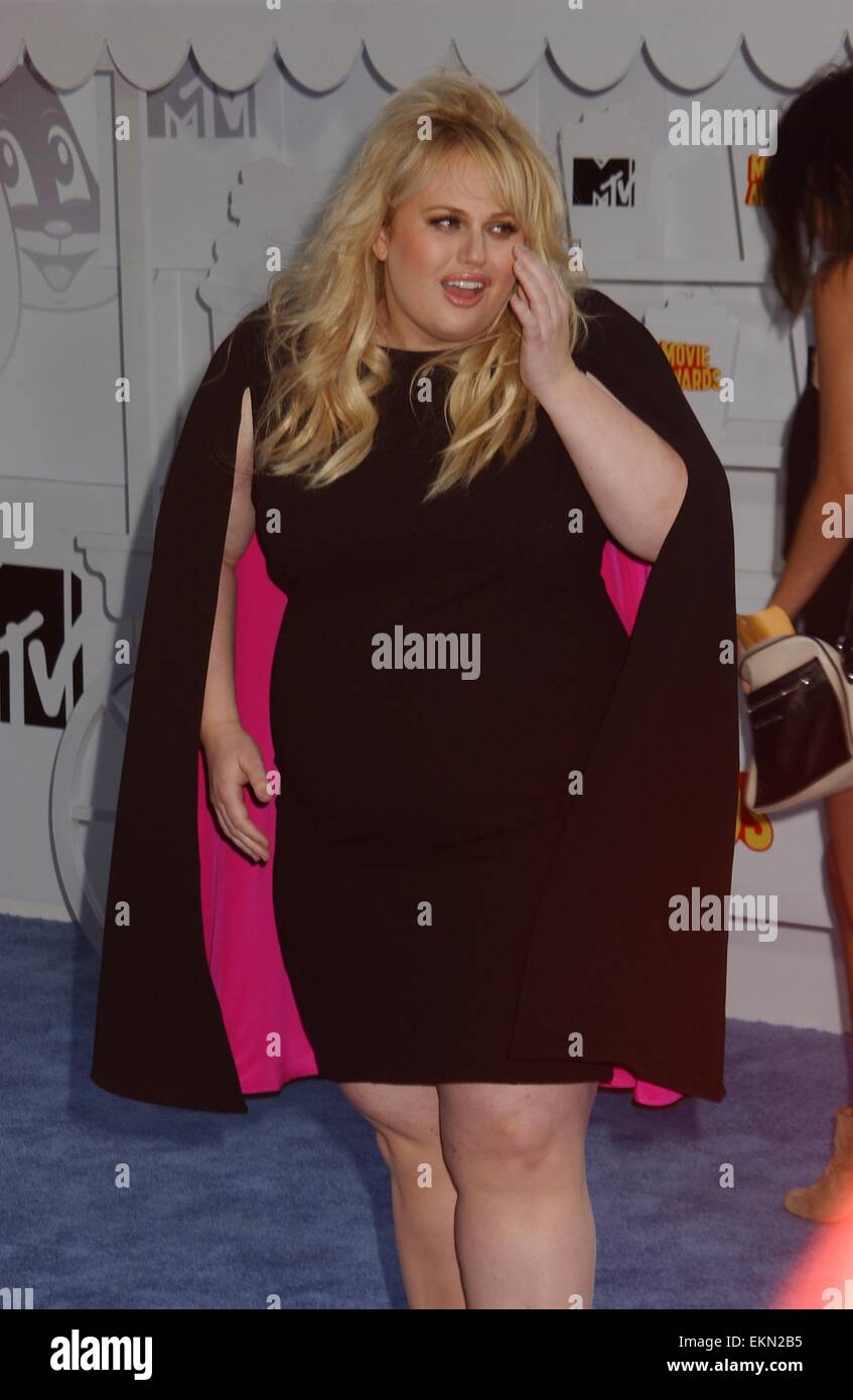 Los Angeles, Californie, USA. Apr 12, 2015. Rebel Wlson assiste à la MTV Movie Awards lors de la Nokia.Theatre de Los Angeles, CA le 12 avril 2015. 2015. Credit : Phil Roach/Globe Photos/ZUMA/Alamy Fil Live News Banque D'Images