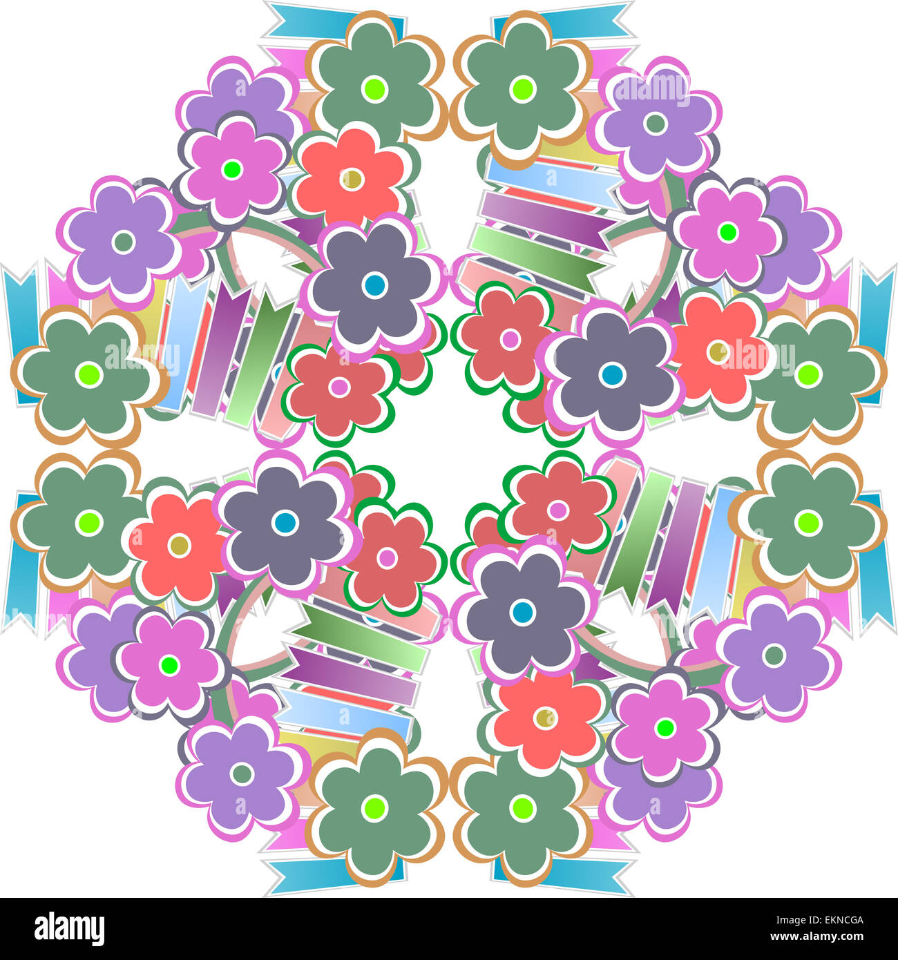 Abstract flower motif de fond transparent Banque D'Images