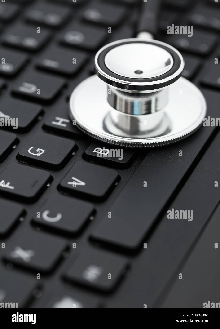 Stéthoscope sur clavier Banque D'Images