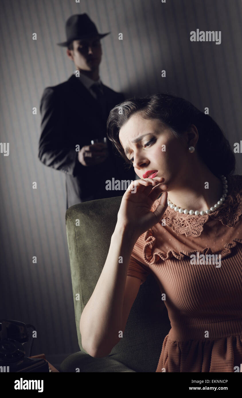 Conflit entre l'homme et la femme Banque D'Images