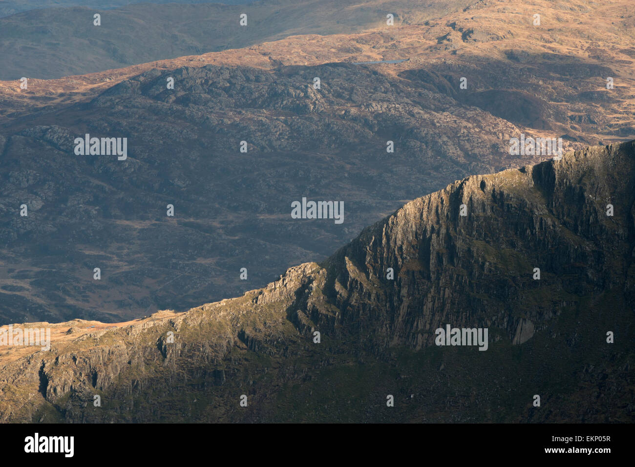 La crête de Y Lliwedd, Parc National de Snowdonia, Pays de Galles, Royaume-Uni Banque D'Images