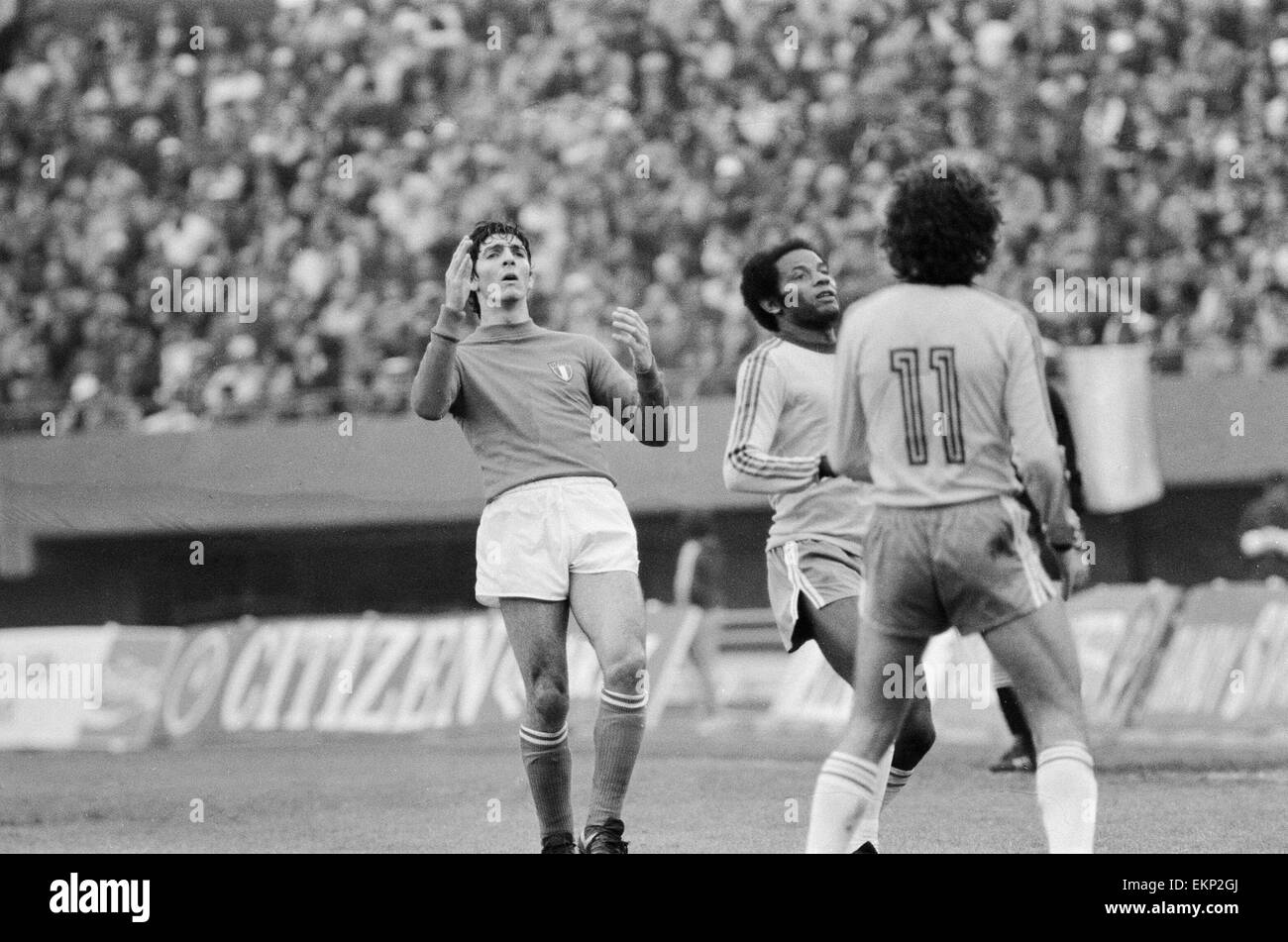La troisième place de la Coupe du Monde 1978 Match à Buenos Aires, Argentine. Brésil 2 v Italie 1. L'Italie Paolo Rossi. 24 juin 1978. Banque D'Images