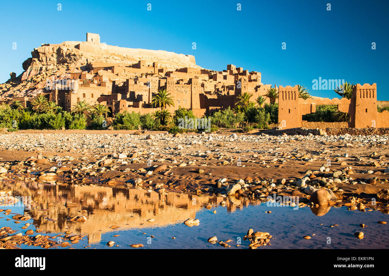 Ksar d'Ait Ben Haddou, un exemple frappant de l'architecture marocaine du sud, Province de Ouarzazate, Maroc Banque D'Images