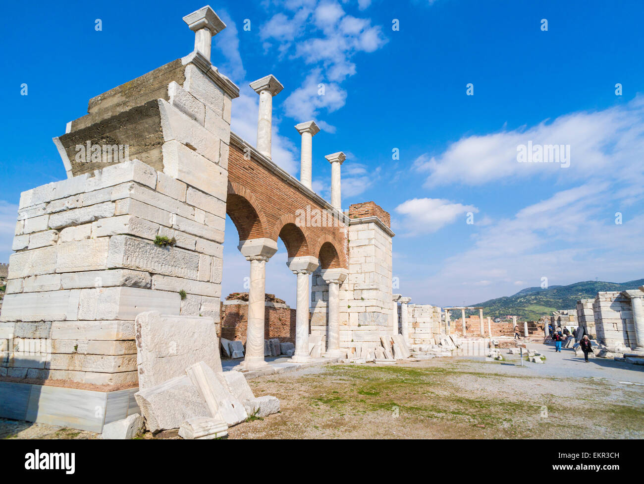 Ruines de la Basilique de Saint John, Ephèse, Selcuk, Izmir, Région de l'Egée, la Turquie Banque D'Images