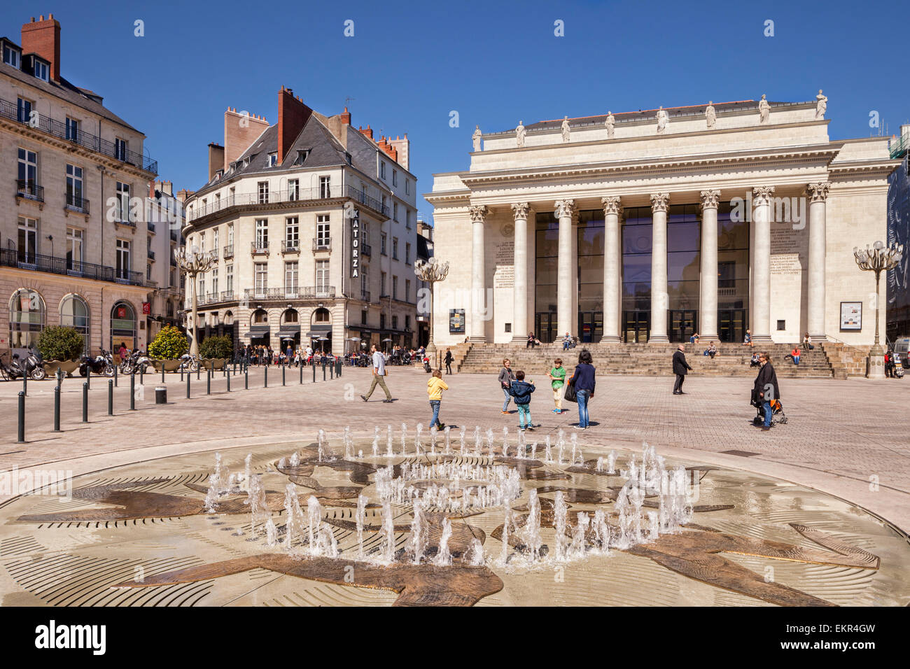 L'Opéra de Nantes, Théâtre Graslin, Place Graslin, Nantes, Loire Atlantique, France. Banque D'Images
