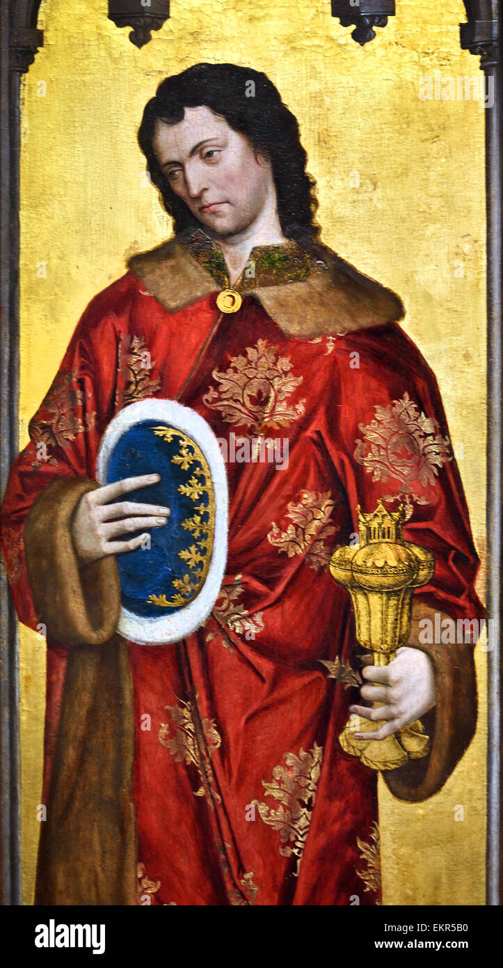 Maître de la légende de saint George (actif à Cologne 1460 - 1490 ) à partir de panneaux un polyptyque 1485 Allemand Allemagne ( détail ) Banque D'Images