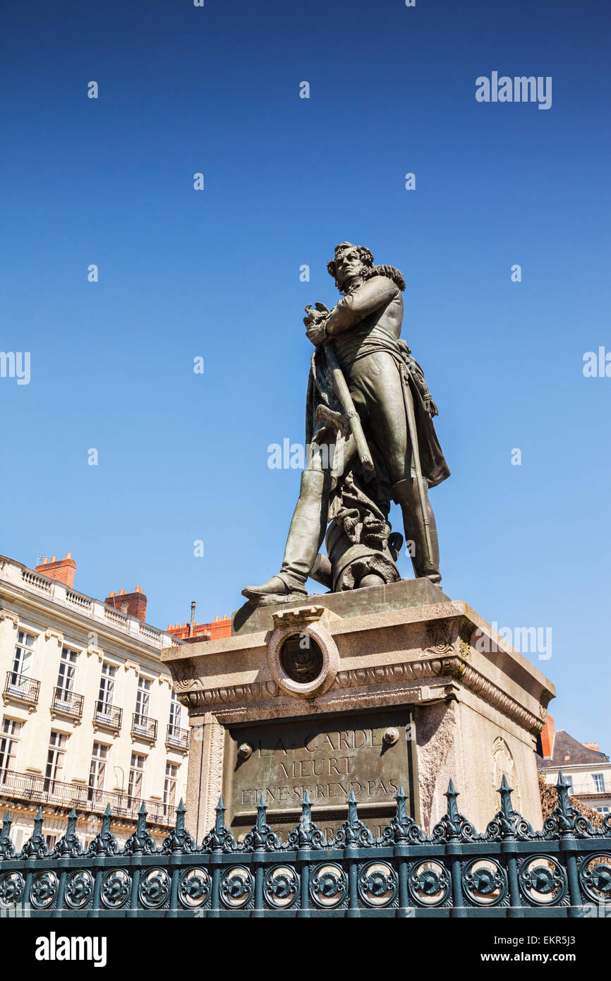 Statue du général Cambronne, cours Cambronne, Nantes, Bretagne, France. Banque D'Images