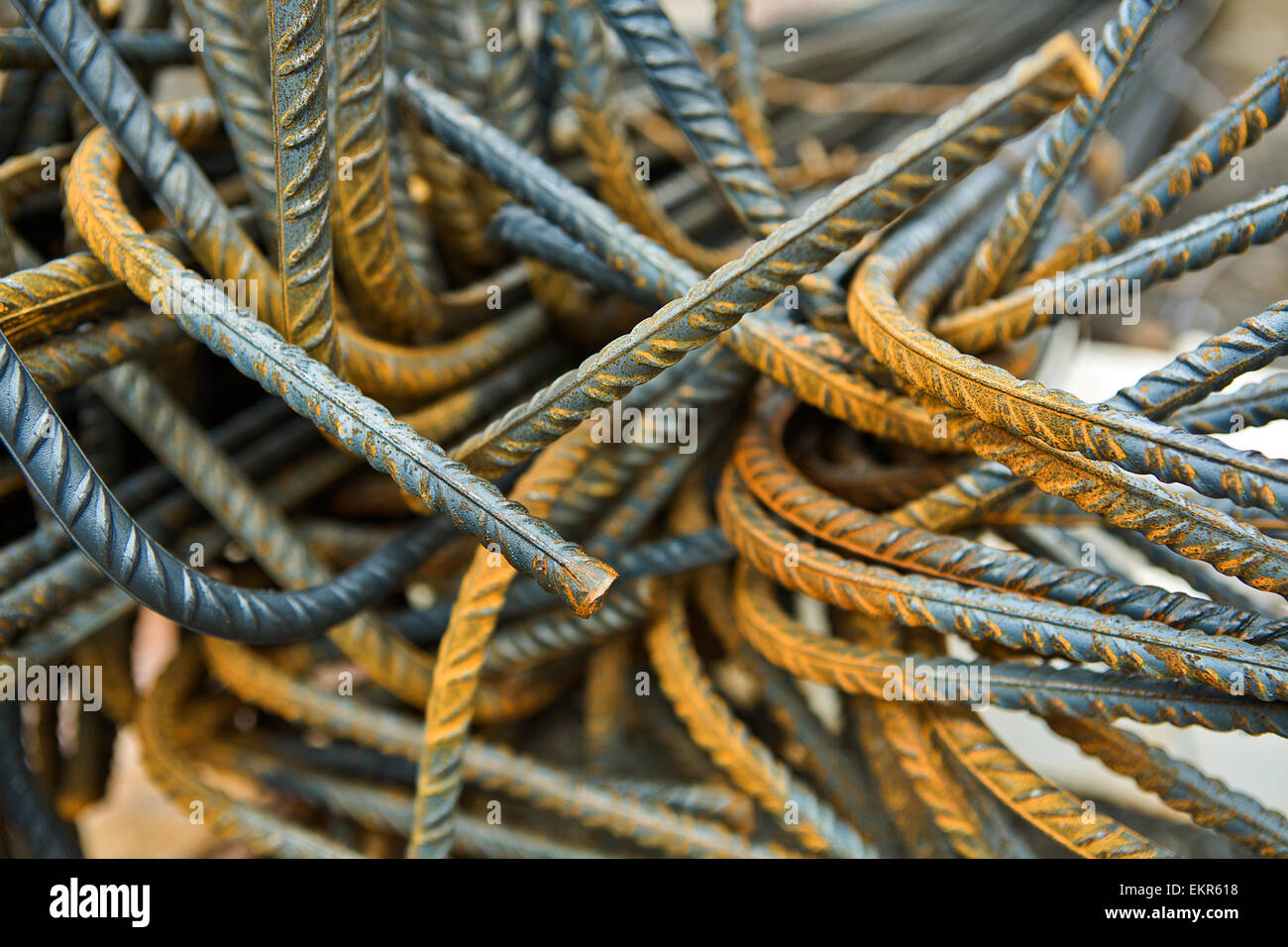 Cadre en acier pour la construction en béton blindé Banque D'Images