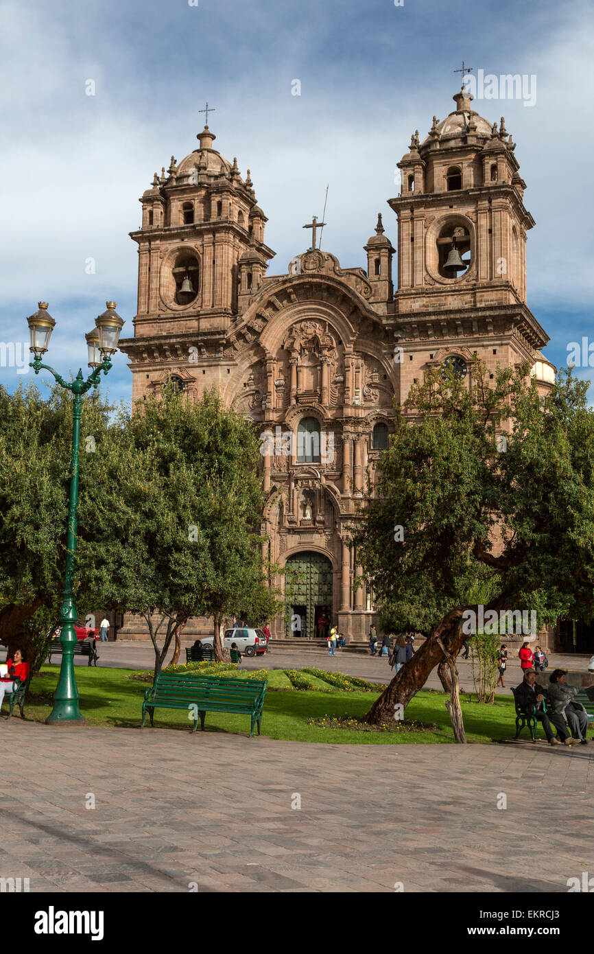 Pérou, Cusco. Église de La Compania, 17ème. Siècle, église des Jésuites, en face de la Plaza de Armas. Banque D'Images