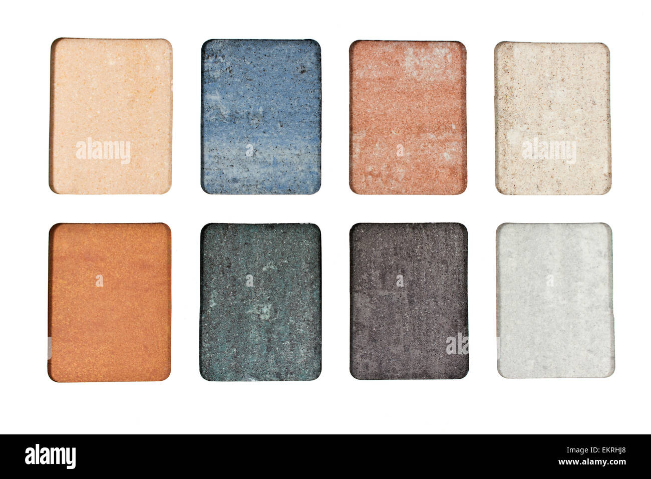 Catalogue de la collection d'échantillons de textures de granit Banque D'Images