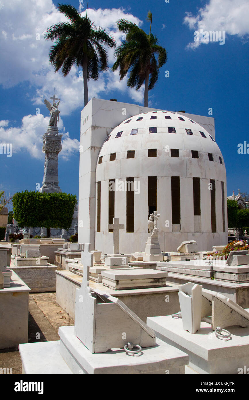 Cementerio de Cristobal Colon dans le Vedado, La Havane Cuba, Banque D'Images