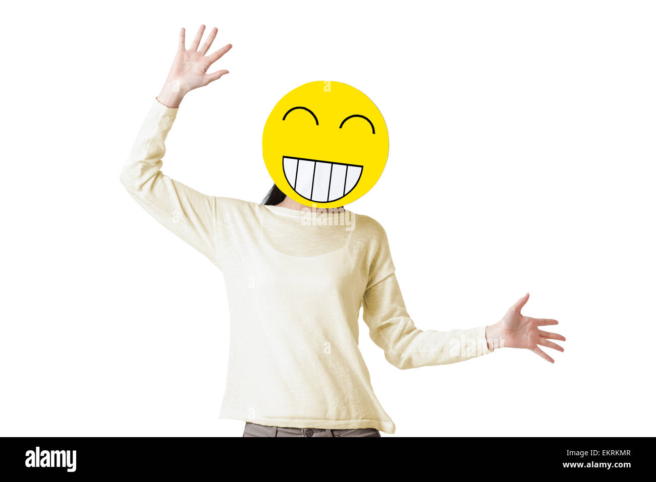 Smiling cartoon emoji emoticon smiley Banque de photographies et d ...