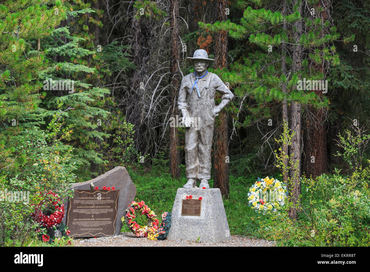 Mémorial ukrainien au Camp d'internement de Castle Mountain, dans le parc national Banff, Banff, Alberta, Canada Banque D'Images