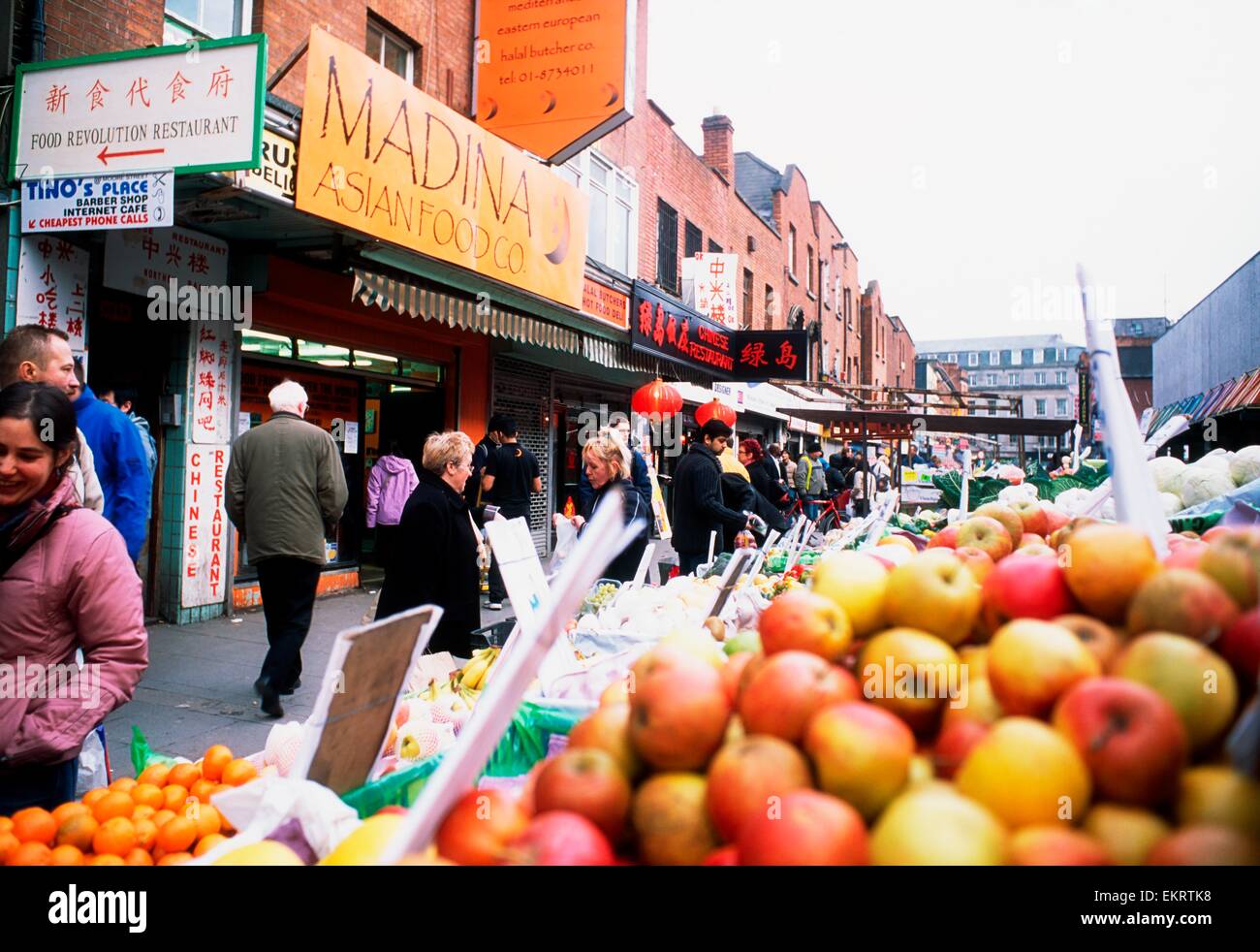 Moore Street Market, Dublin, Dublin, Irlande Banque D'Images