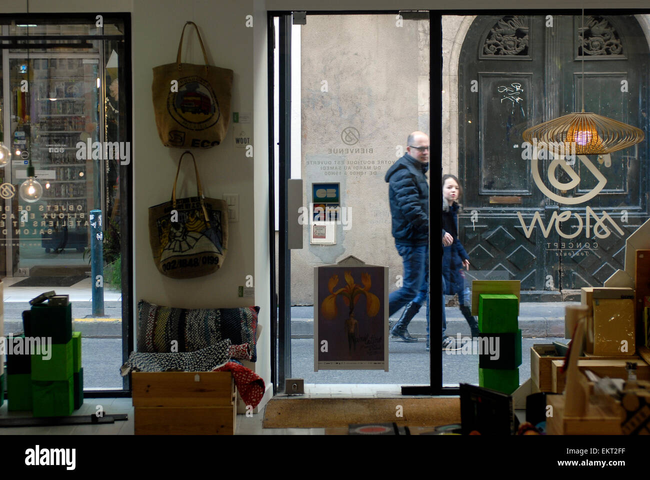 Boutique Design Concept, lente, Rue Sainte Ursule, Toulouse, Midi-Pyrénées, France Banque D'Images