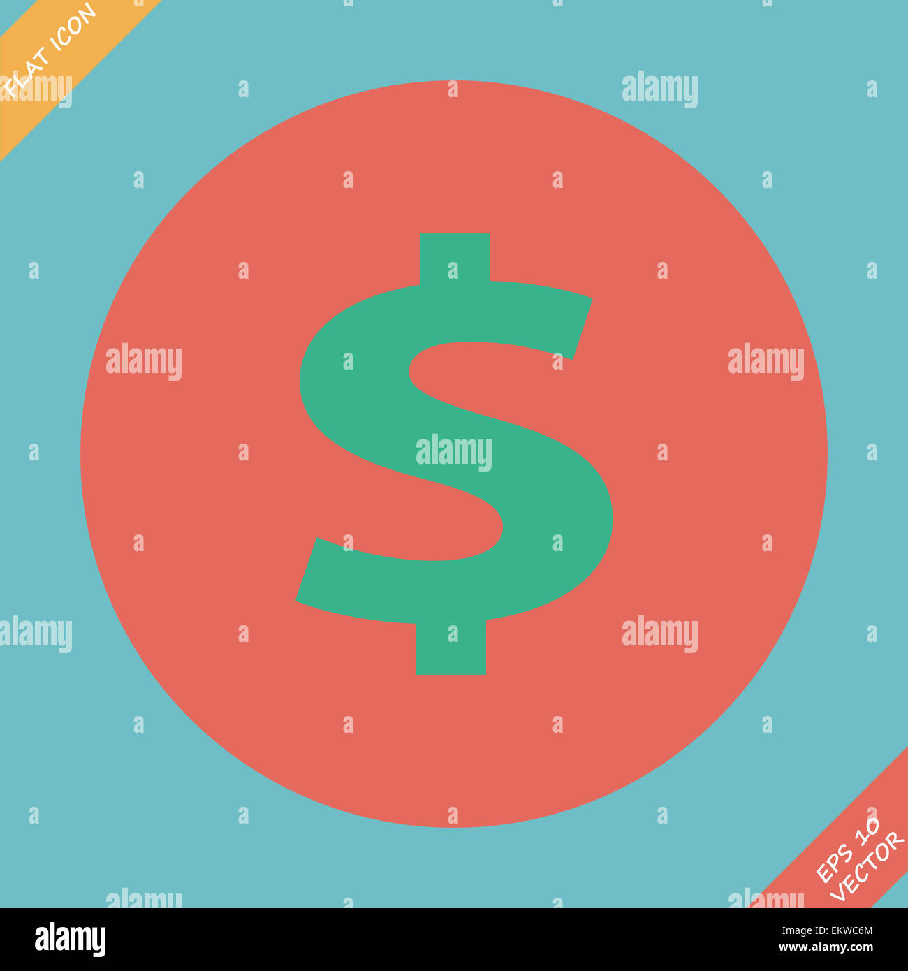 Us dollar cercle vert icône web Banque D'Images