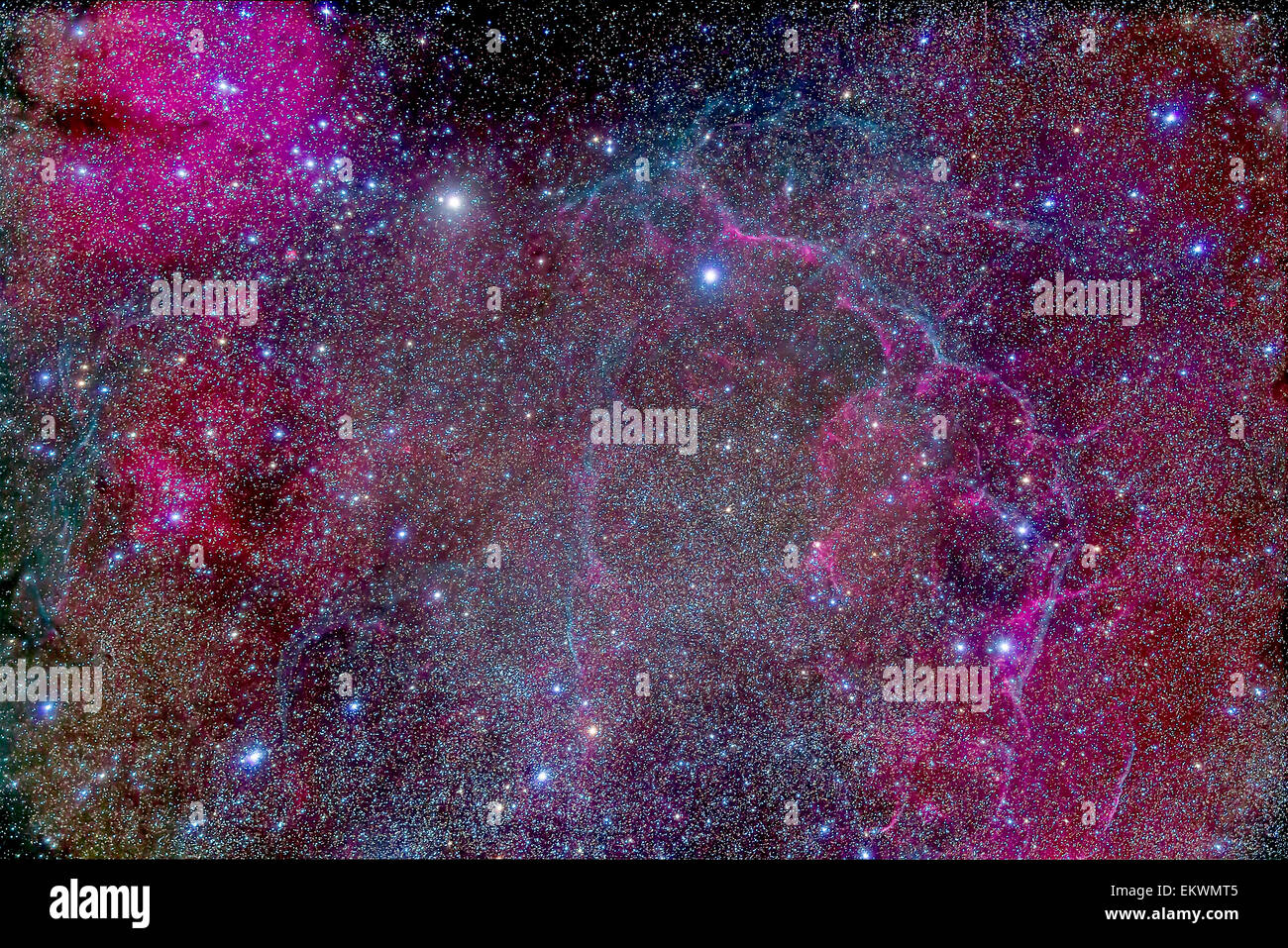 La supernova Vela dans le centre de la Nébuleuse de Gum domaine de Vela. C'est les restes d'une étoile qui a explosé des milliers o Banque D'Images