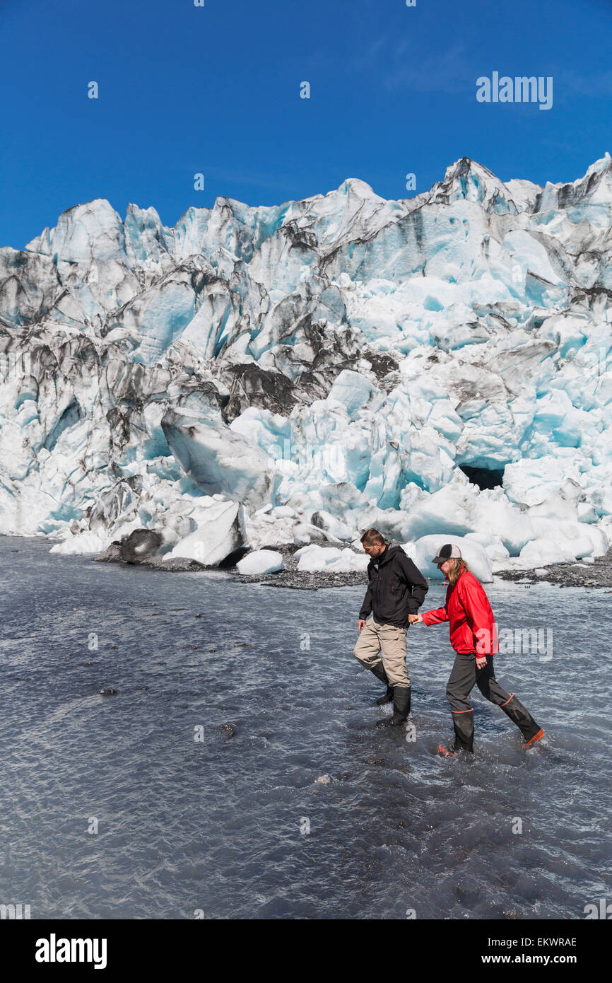 Couple,Glacier,Vacances,Alaska Banque D'Images