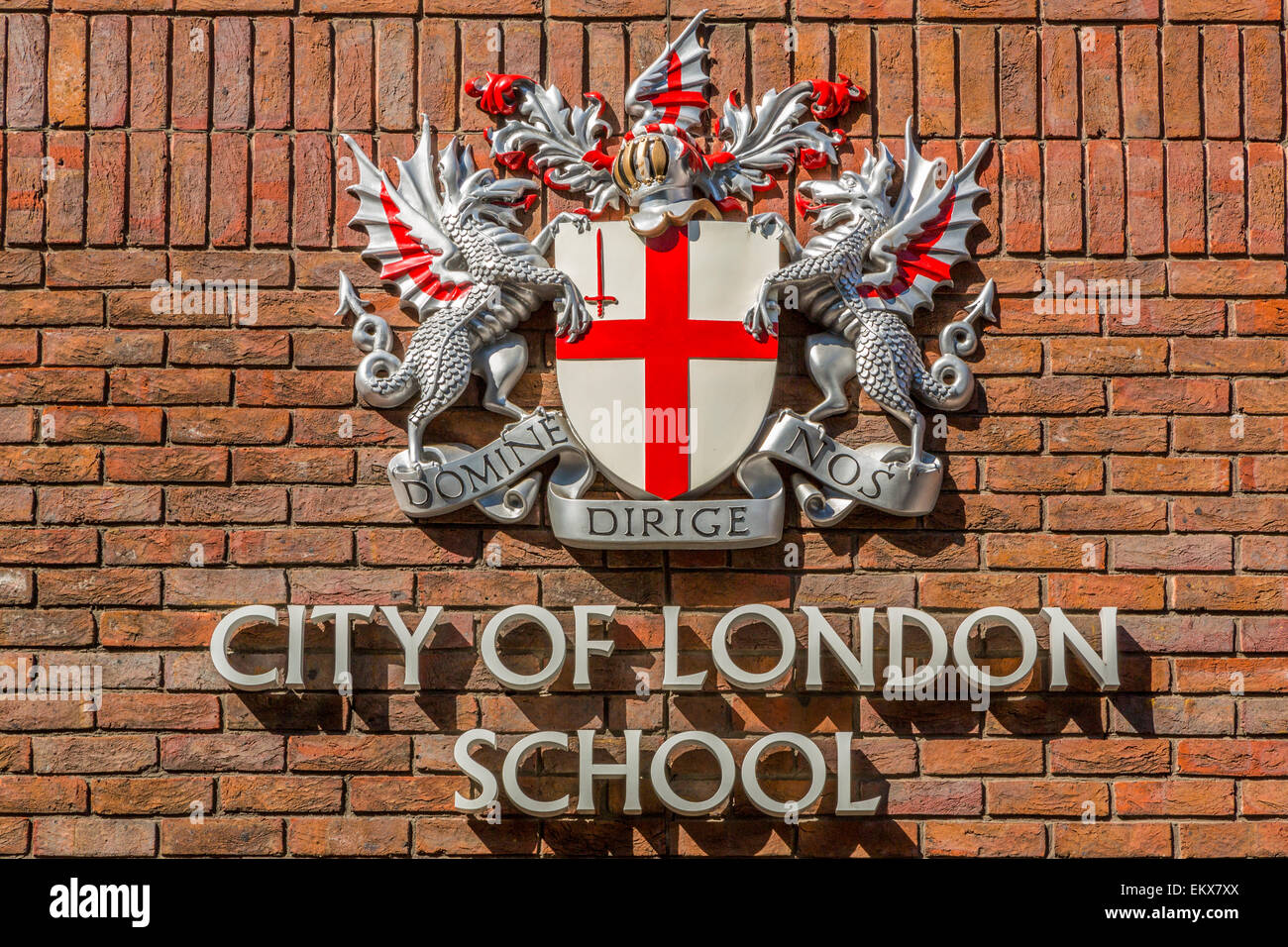 La ville de London School Armoiries et devise insigne Banque D'Images