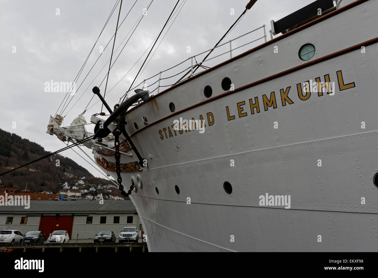 Statsråd Lehmkuhl à elle's Quay Skur, Bradbenken 7, Vågen à Bergen, Norvège. Banque D'Images