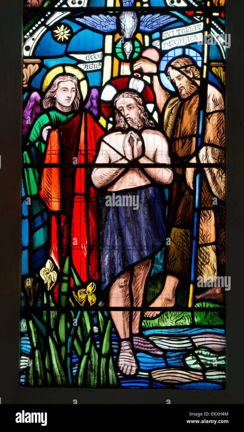 Détail de la fenêtre de l'Est, l'église Sainte Marie Vierge, Welsh Newton, Herefordshire, Angleterre, RU Banque D'Images