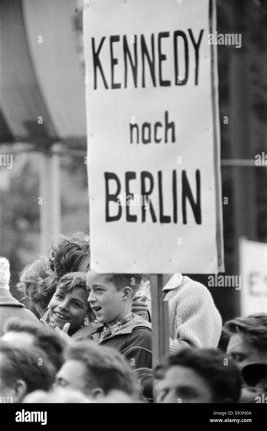 Berlin ouest réunion de protestation à propos de la fermeture de la frontière. 17 août 1961. Banque D'Images