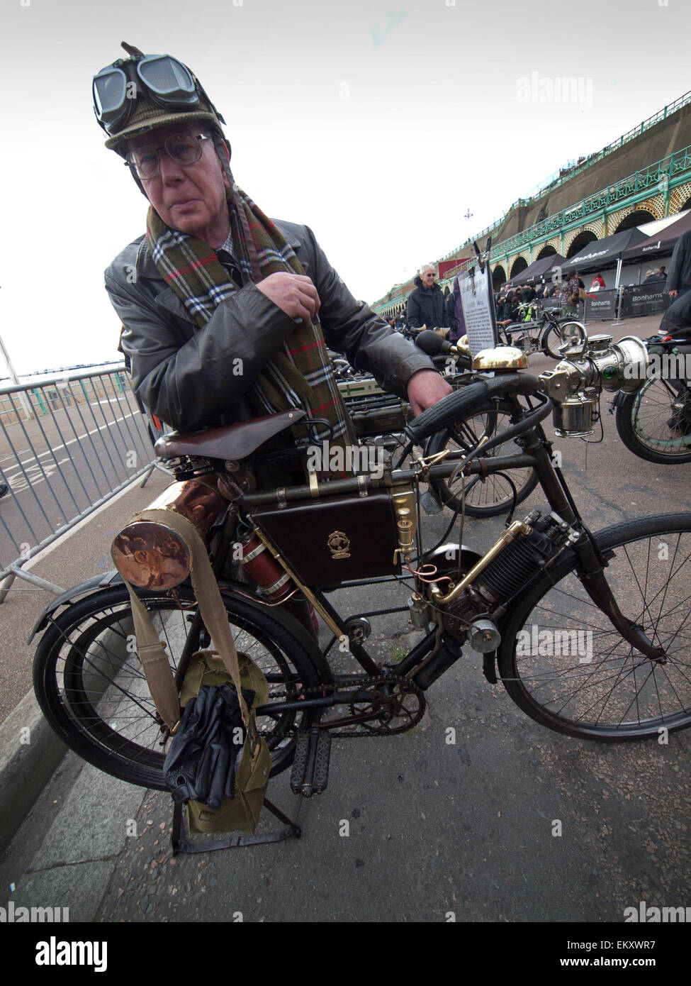 Un vétéran rallye moto à Brighton Banque D'Images