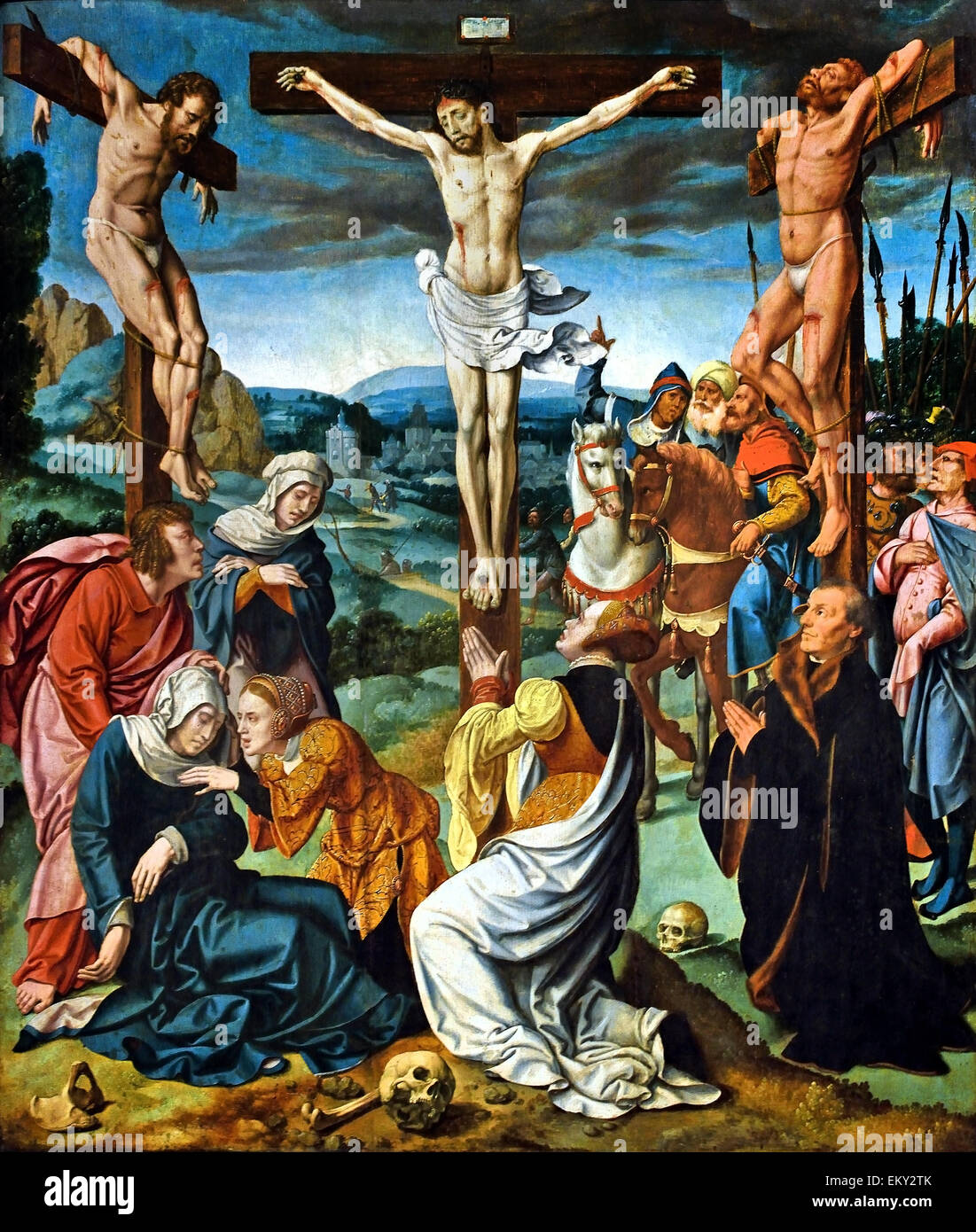 Crucifixion avec un donateur 1535 Bartholomäus Bruyn (1493-1555) Barthel Bruyn Barthel Bruyn ou l'ancien peintre de la Renaissance allemande Cologne Allemagne Banque D'Images