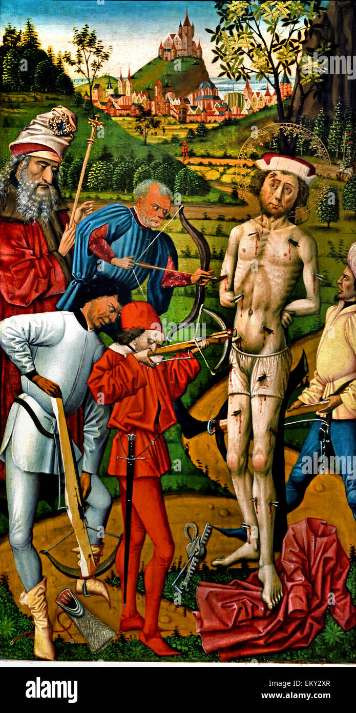 Munich ( ?) le martyre de St Sébastien1475 Allemand Allemagne Banque D'Images