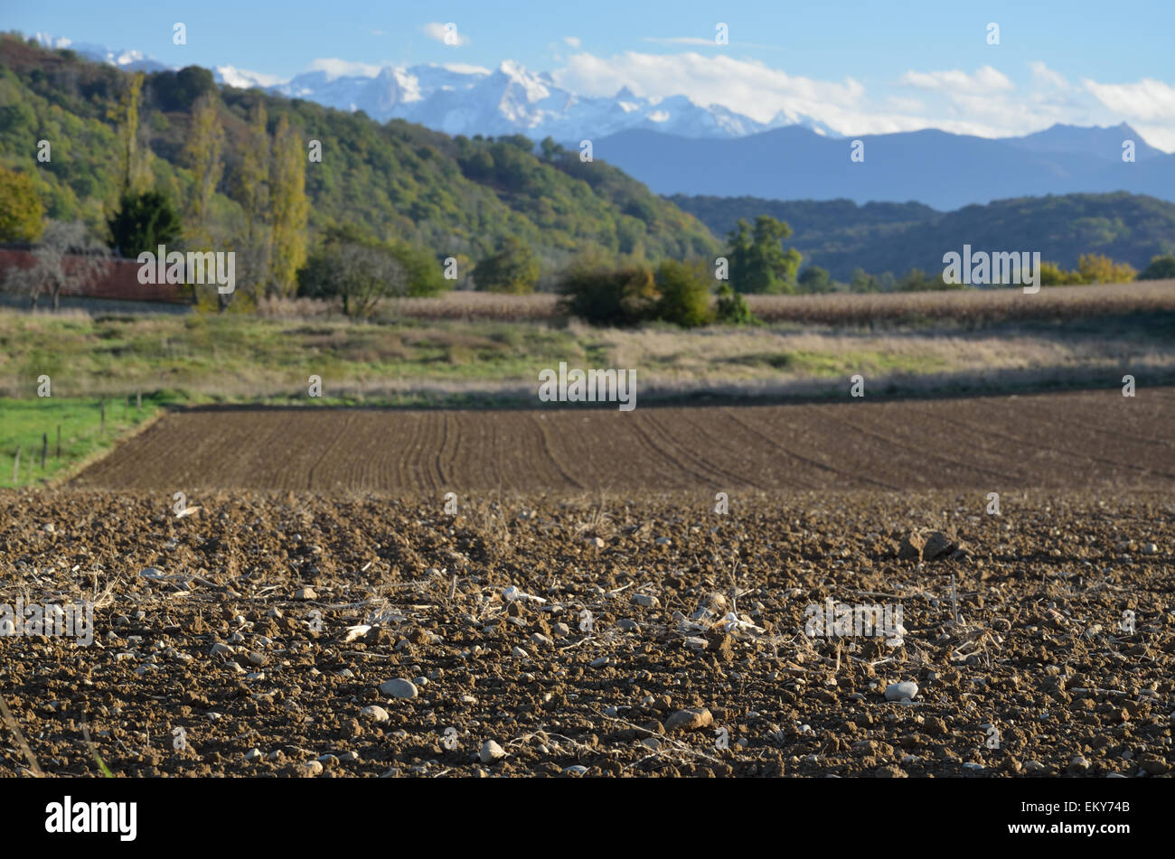 Pays paysage dans les contreforts des Pyrénées Banque D'Images