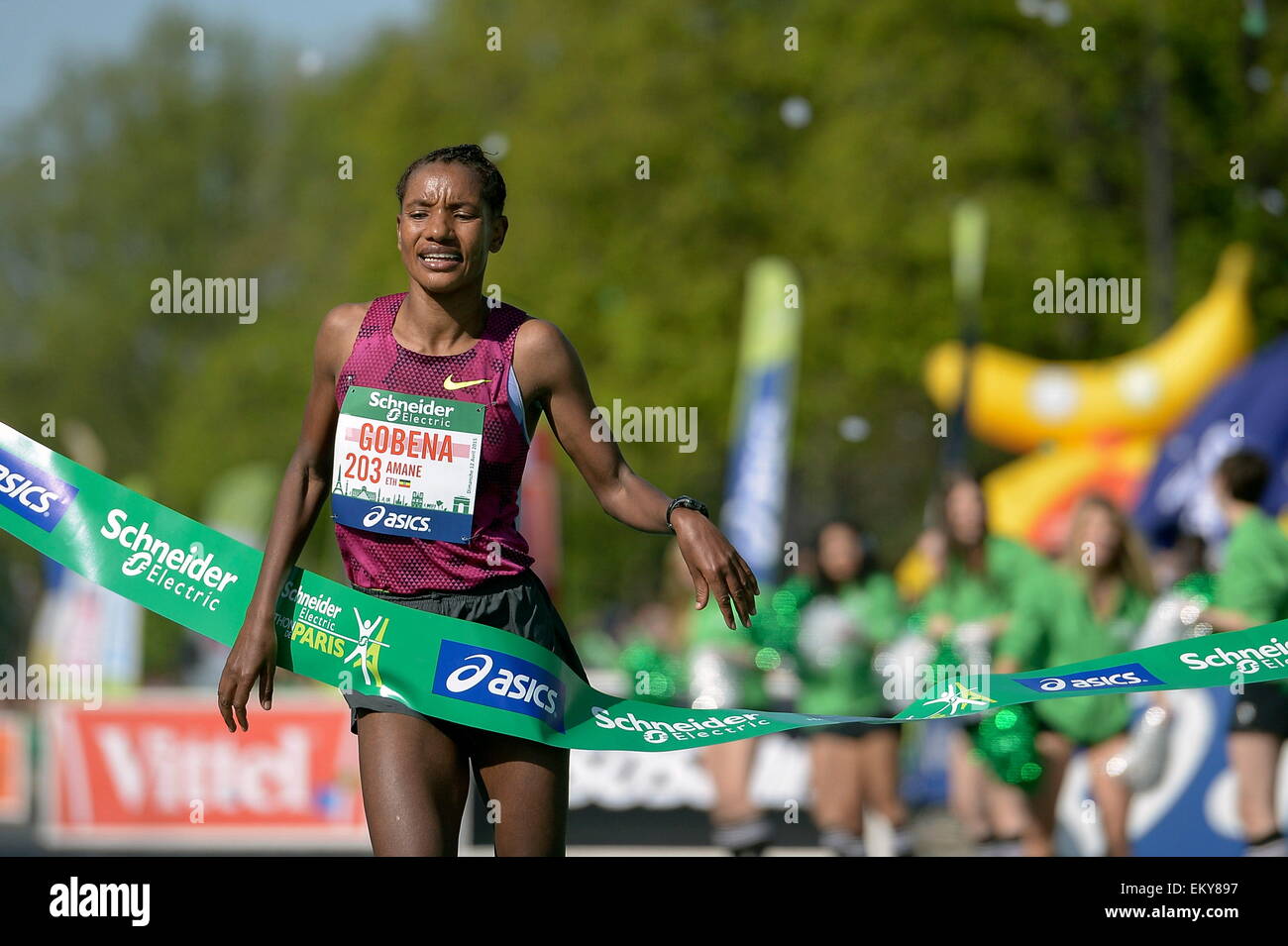 Amane Gobena - 12.04.2015 - Marathon de Paris 2015.Photo : André Ferreira/Icon Sport Banque D'Images